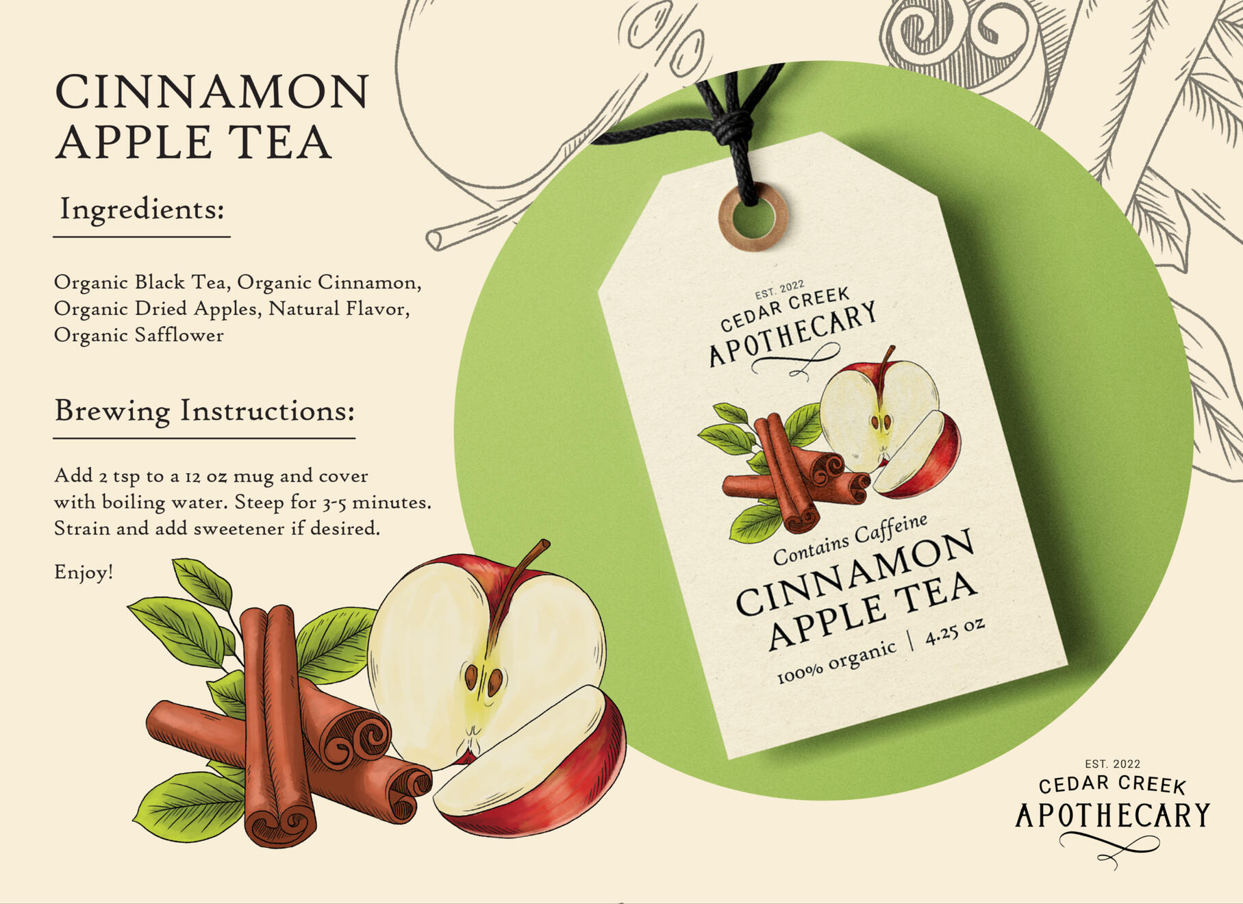 Cinnamon Apple Tea Label - Showcase